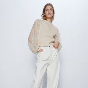 NWT ZARA COMBINATION KNIT SWEATER